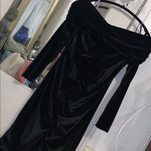 Black off the shoulder dress  velvet